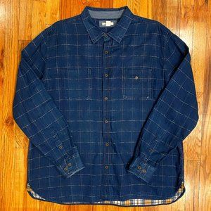 Carbon 2 Cobalt Men's Blue Striped Long Sleeve Button Down Shirt Size XL